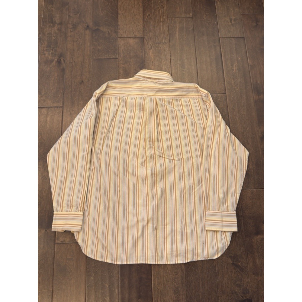 Vtg Tommy Hilfiger Shirt Mens Size XL Beige Striped Button Up 90s Long Sleeve - Picture 8 of 8